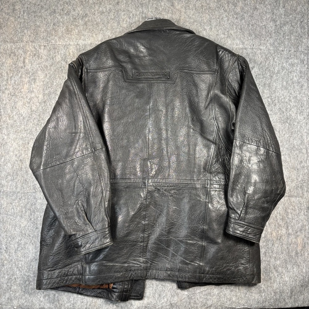 Vintage Field and Stream Leather Jacket Black Men's XL Supple Full Zip Moto - Picture 13 of 13